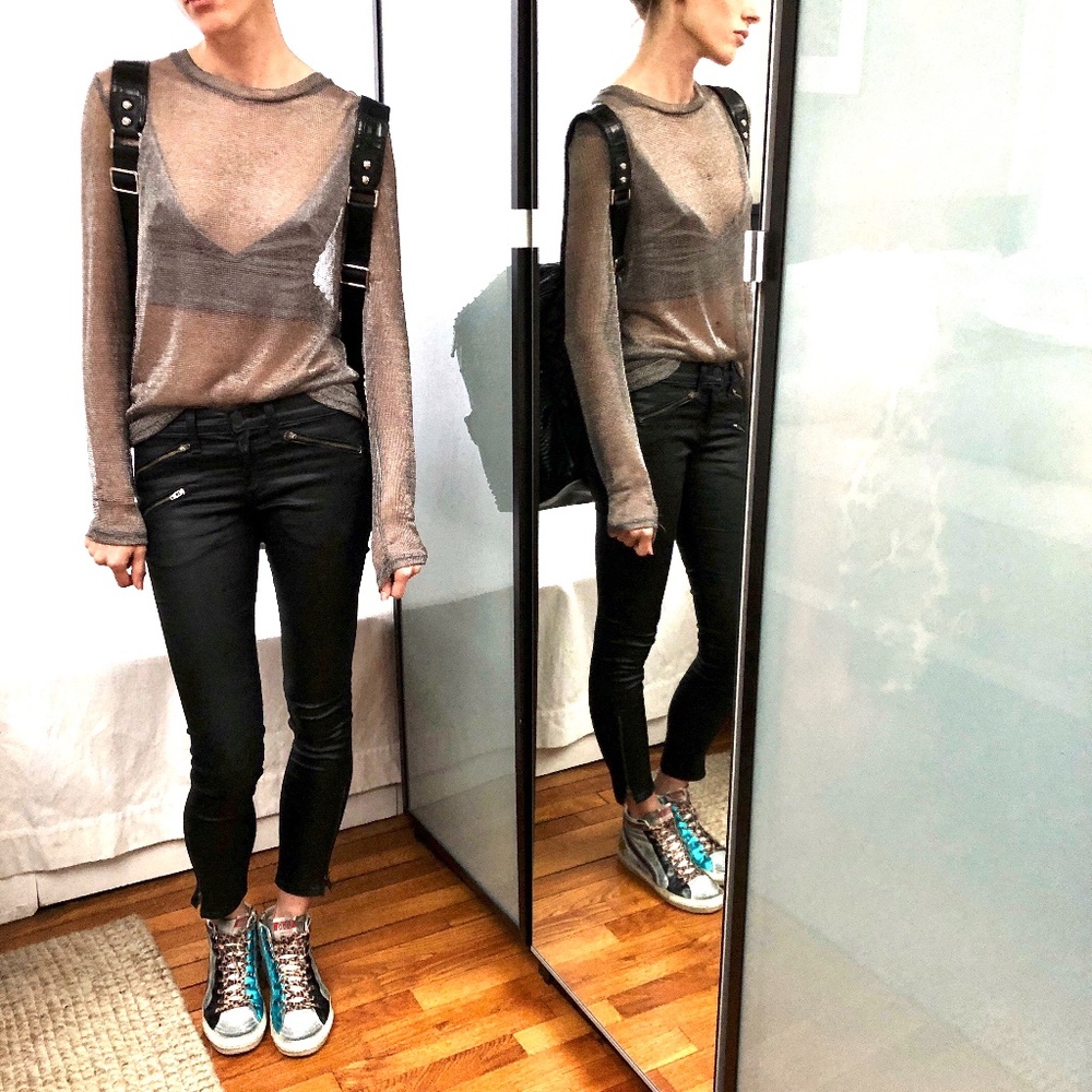Rag & Bone for Intermix wax black skinny jeans